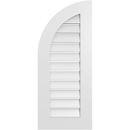 Ekena Millwork Quarter Round Top Left Surface Mount PVC Gable Vent w/ 3-1/2"W x 1"P Standard Frame, 16"W x 38"H GVPQL16X3801SF